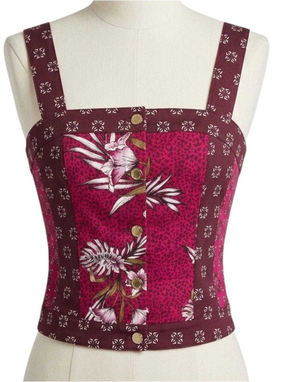 White House Black Market Mixed Print Bodice Size 12